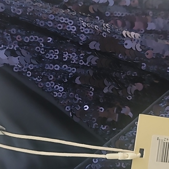 NWT Ramy Brook Leanne Sequin Midi Dress Navy Blue Size 8 - Picture 6 of 9